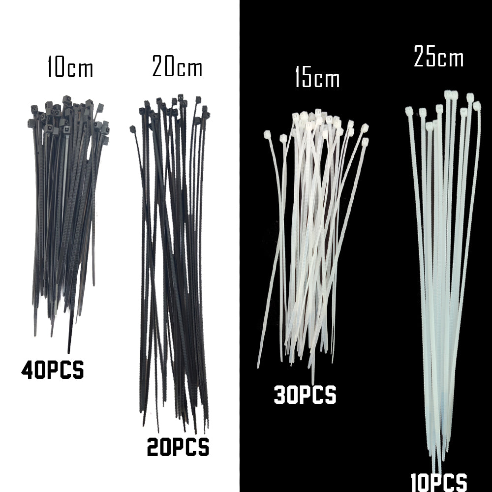 100PCS Self-Locking Nylon Cable Ties – Plastic Zip Wraps for Wire Management and Fastening