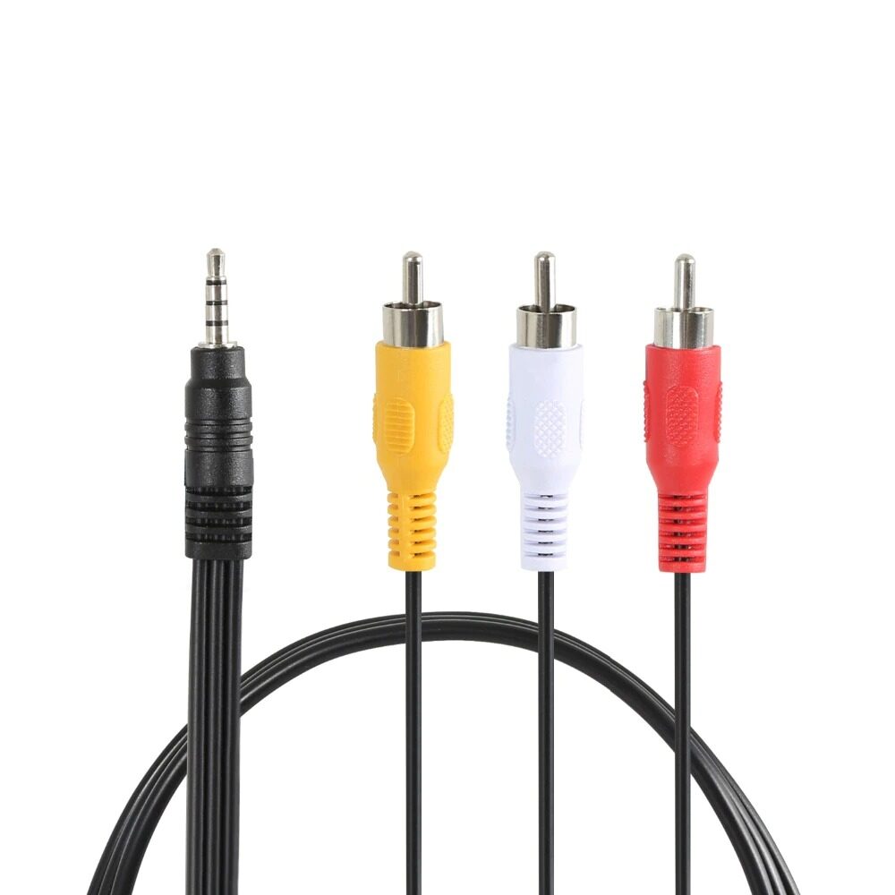 RCA Cable Male to 3 RCA 3.5mm Jack Adapter Audio Aux AV Cable Cord for DVD Player Recorder HiFi VCR TV Stereo 1.5M