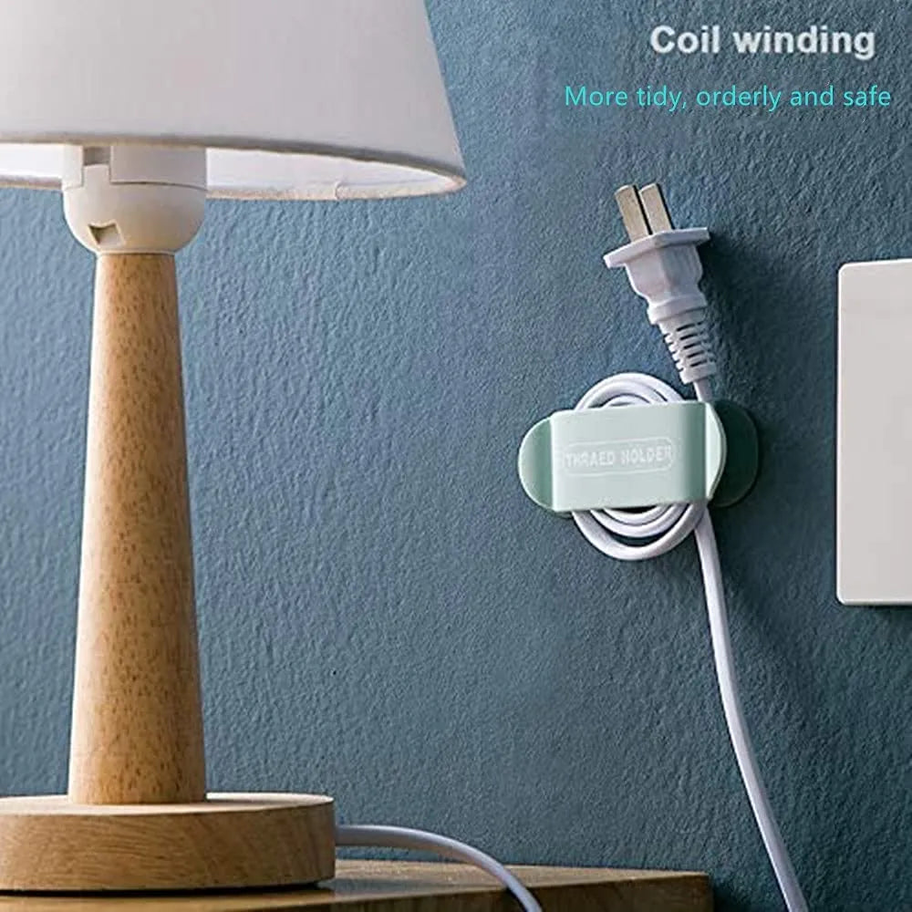 4-Piece Plug no Tail Hook self-Adhesive Wire Holder Wire Storage Device for Home and Office Cables