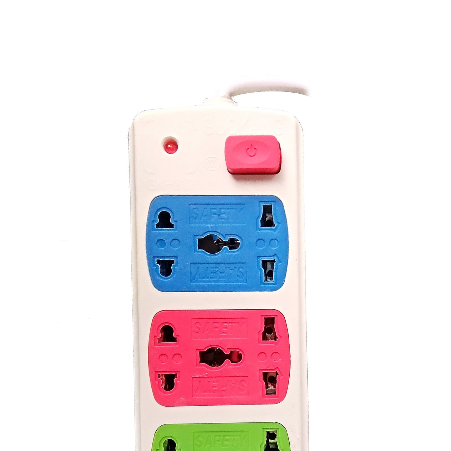6 Socket Power Strip with Switch 5.5 Feet Extension Cord AC Plug Wirecode Adapter