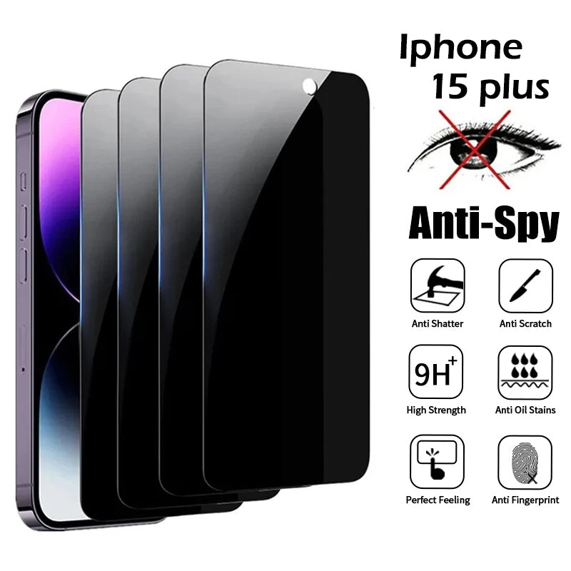 Privacy Tempered Glass for iPhone Anti-Spy Full Coverage Screen Protector