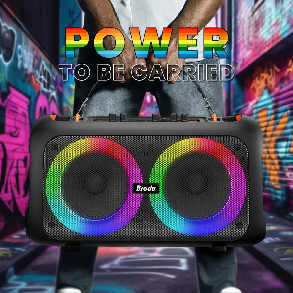 Brodu Bluetooth heavy Speaker BT bluetooth speaker partybox dj karaoke parlantes outdoor party speaker