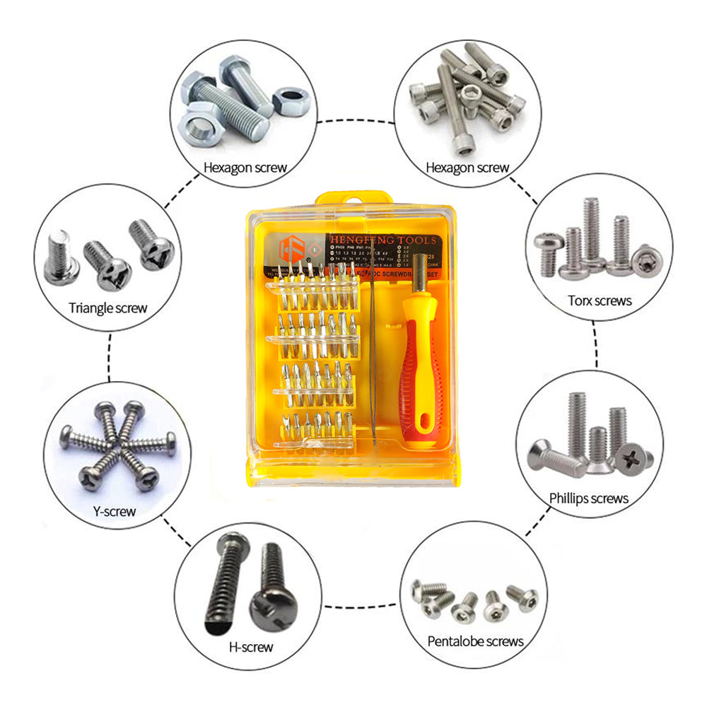 32 in 1 Precision Screwdriver Set with Tweezer – Magnetic Mini Repair Toolkit for Phone, iPad, Camera
