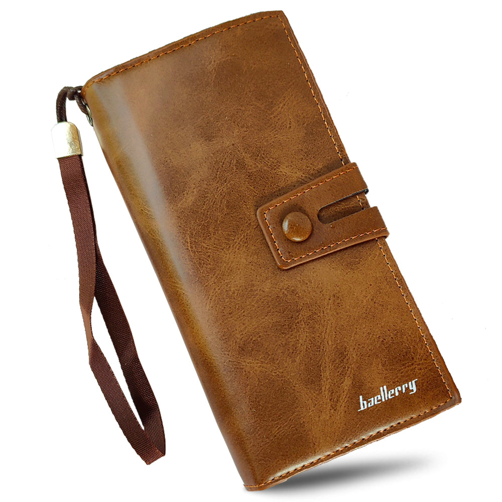 Honsun Baellery Men's Long Wallet Multi Card Holder Zipper PU Leather Large Capacity Purse