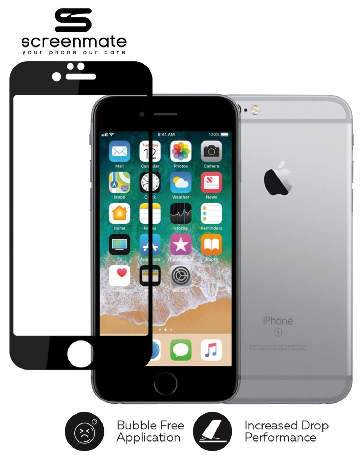 3D Full Cover Tempered Glass for iPhone 6/6S – Black Edge Screen Protector Film with Full Coverage