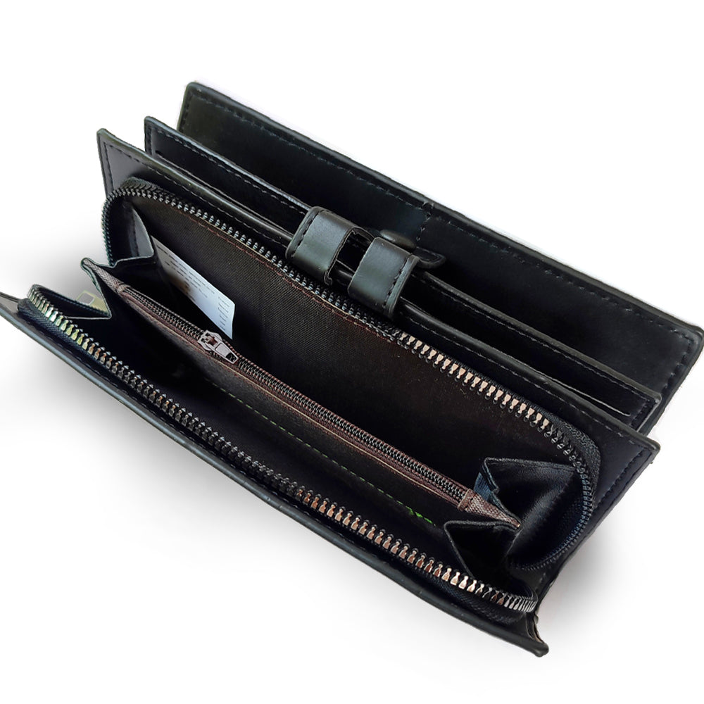 Honsun Baellery Men's Long Wallet Multi Card Holder Zipper PU Leather Large Capacity Purse