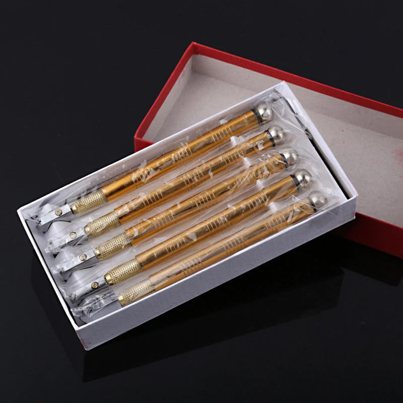 Diamond Glass Cutter 175mm Oil-Fed Steel Blade Tool with Anti-Skid Metal Handle for Manual Cutting