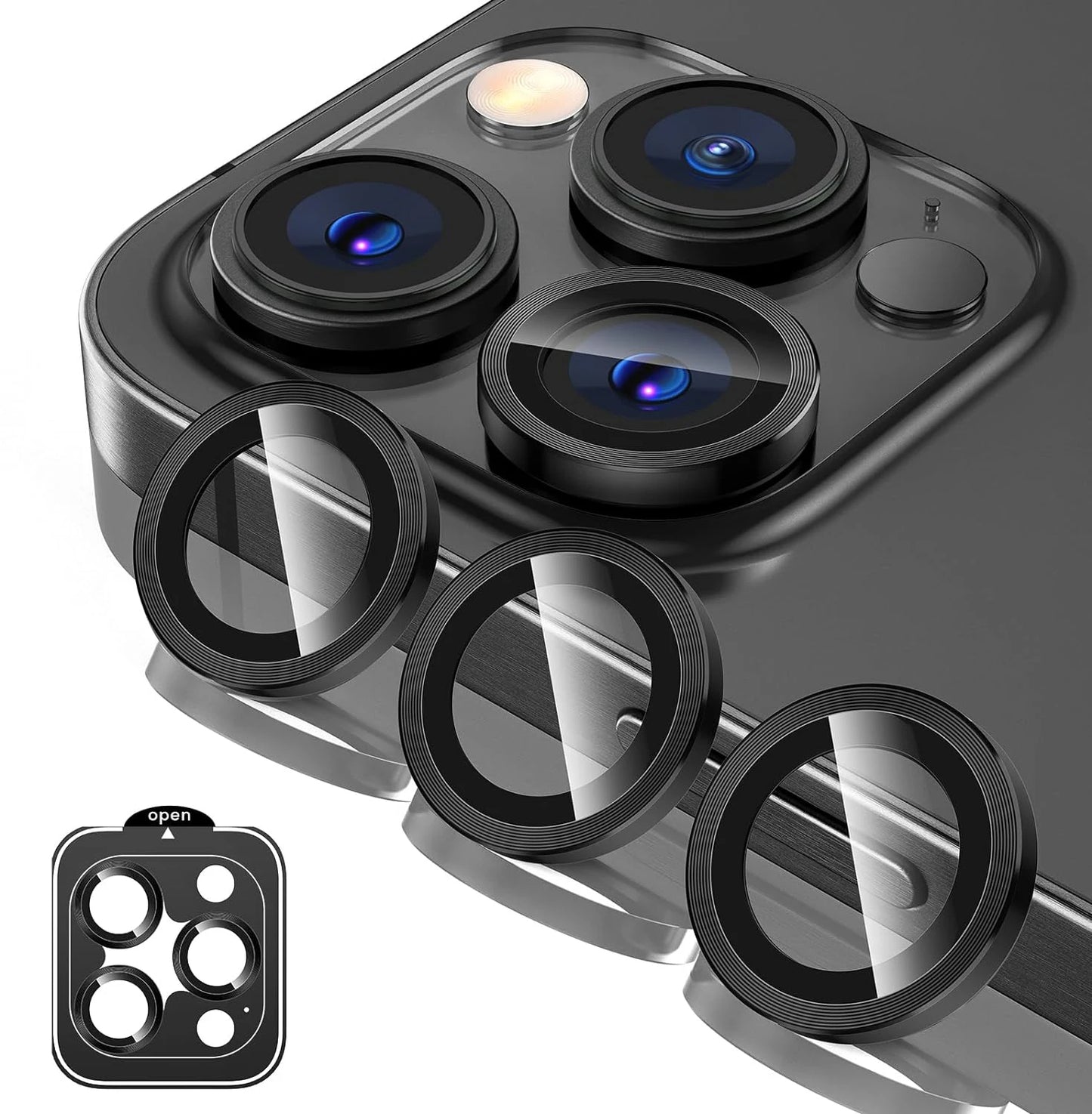 9H Hardness Camera Lens Protector for iPhone 11 Pro/12/13/13 Pro/13 Pro Max/14/14 Pro/14 Pro Max/15 Pro Max