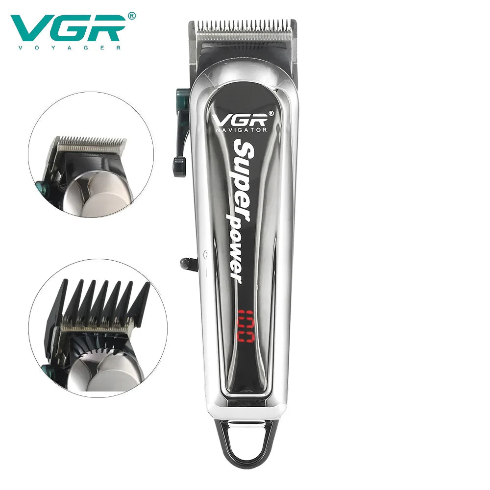 VGR V‑060 Electric Hair Clipper Professional Men’s Trimmer with Limit Combs for Personal & Barber Use