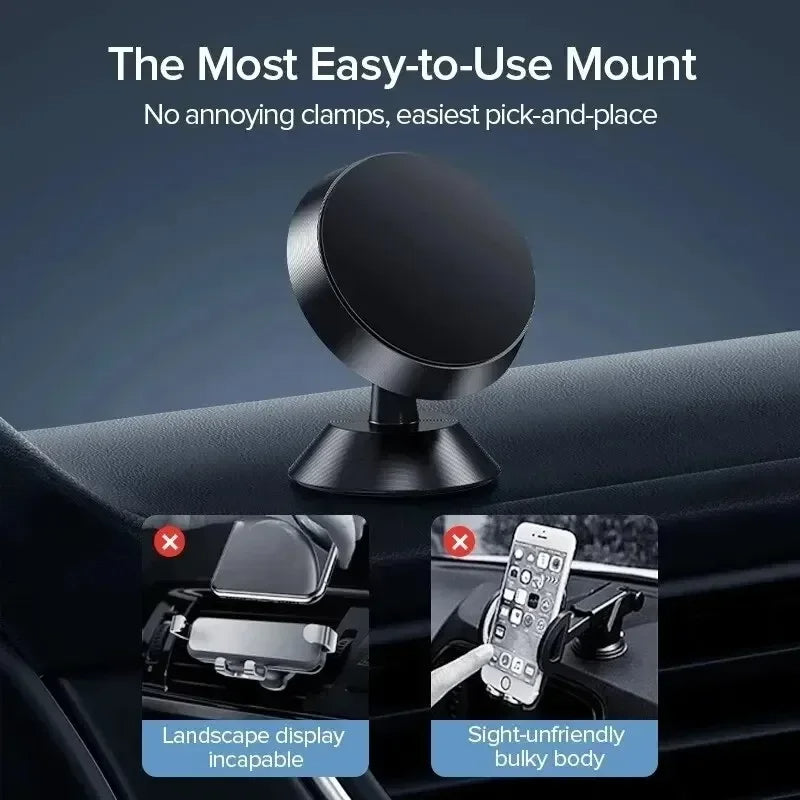 Magnetic Car Phone Holder Universal Mobile Stand with Strong Magnet for Dashboard or Air Vent