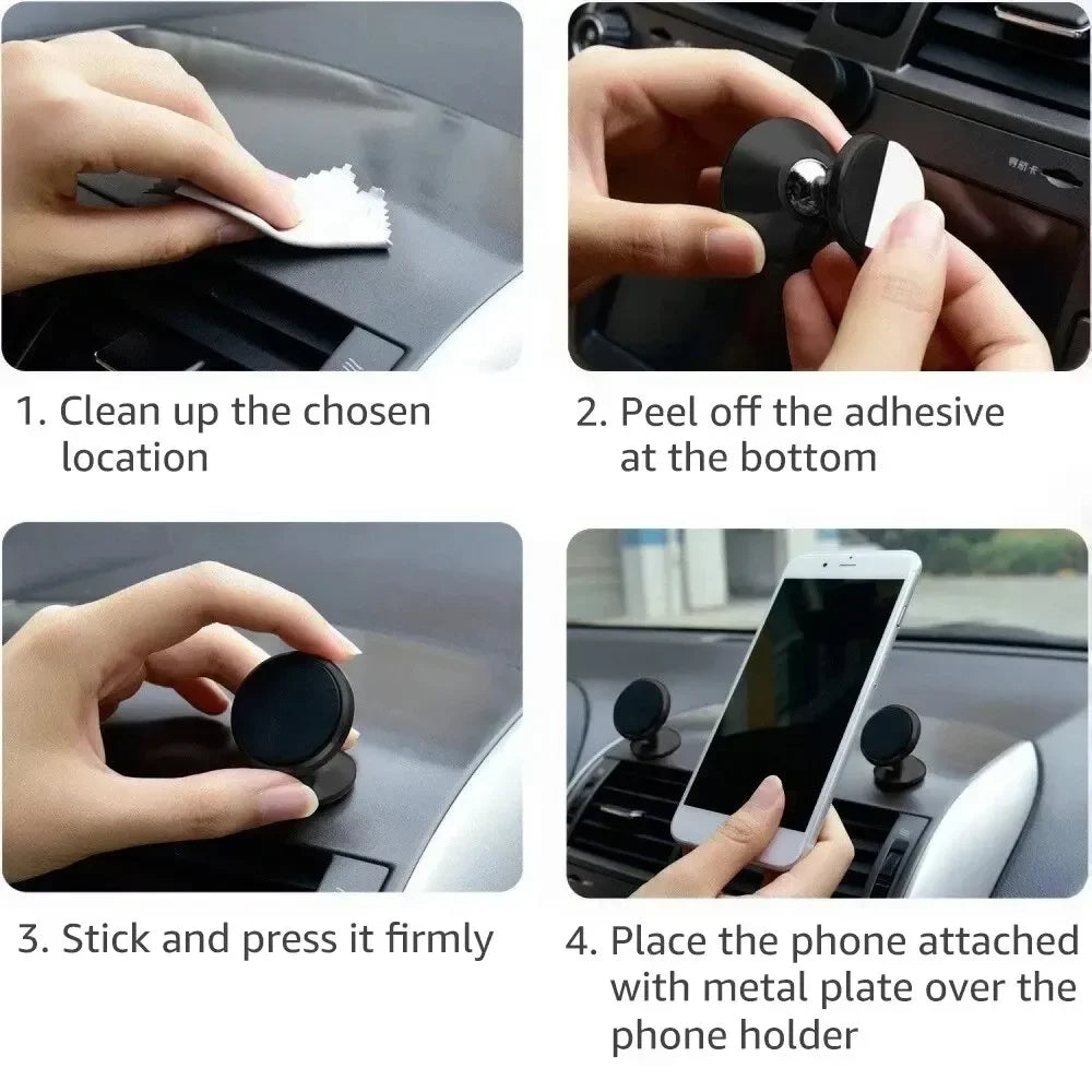 Magnetic Car Phone Holder Universal Mobile Stand with Strong Magnet for Dashboard or Air Vent