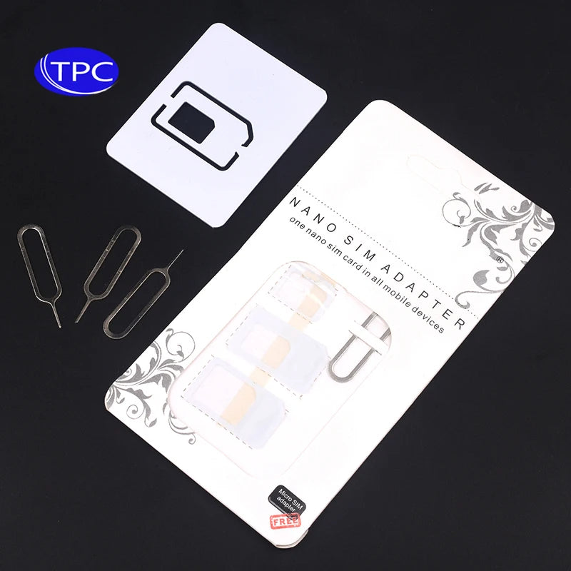 Noosy SIM Card Adapter Kit Nano to Micro & Standard SIM Converters with Ejector Pin