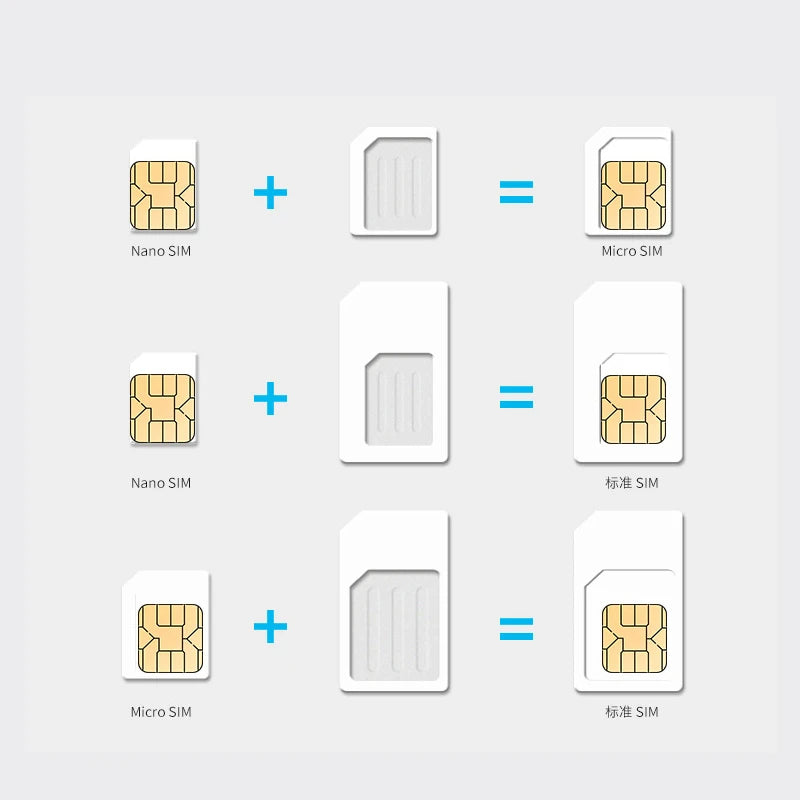 Noosy SIM Card Adapter Kit Nano to Micro & Standard SIM Converters with Ejector Pin