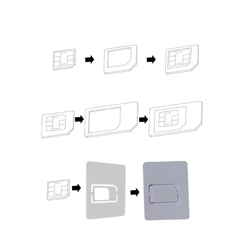 Noosy SIM Card Adapter Kit Nano to Micro & Standard SIM Converters with Ejector Pin