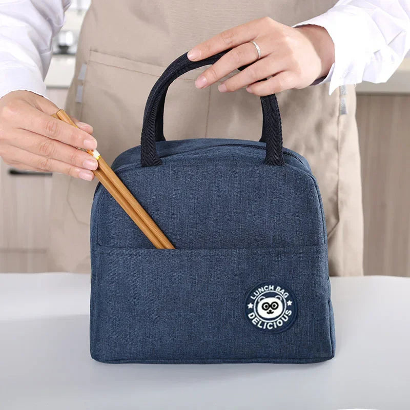 Insulated Lunch Bag Portable Bento Meal Pack with Aluminum Foil Lining for Hot & Cold Food Storage