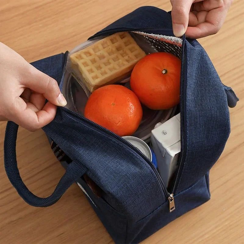 Insulated Lunch Bag Portable Bento Meal Pack with Aluminum Foil Lining for Hot & Cold Food Storage