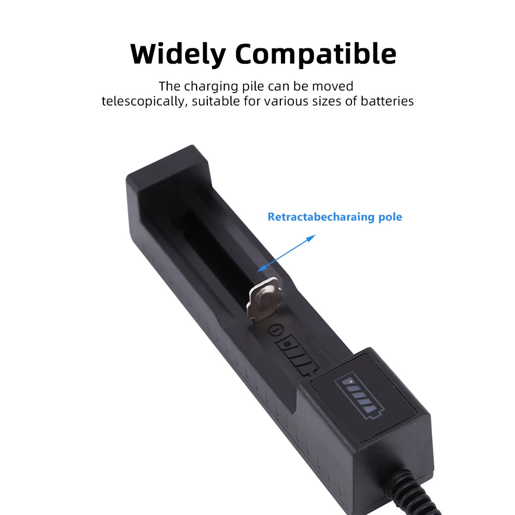 18650 USB Battery Charger Portable Lithium Battery Charging Dock for 3.7V Cells