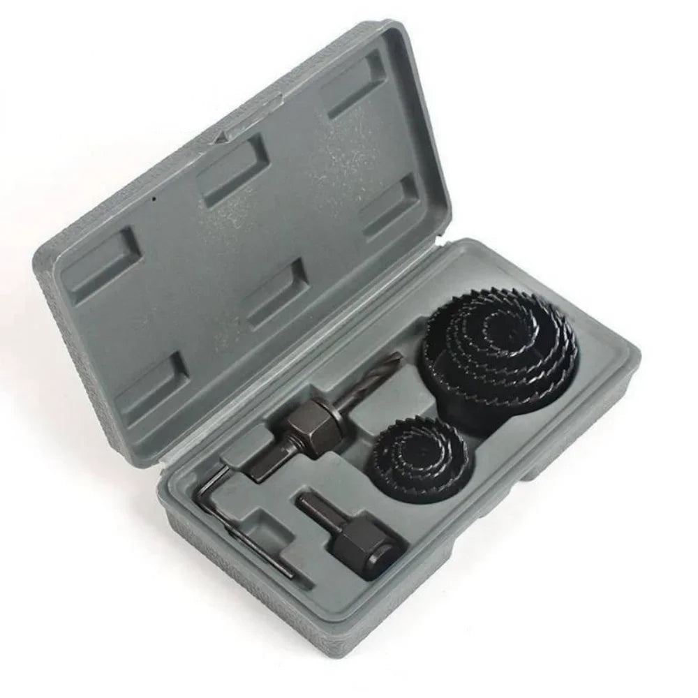 11Pcs Woodworking Drilling Tool Kit Hole Saw Cutting Set for Wood and Metal with Mandrels and Core Drill Bits