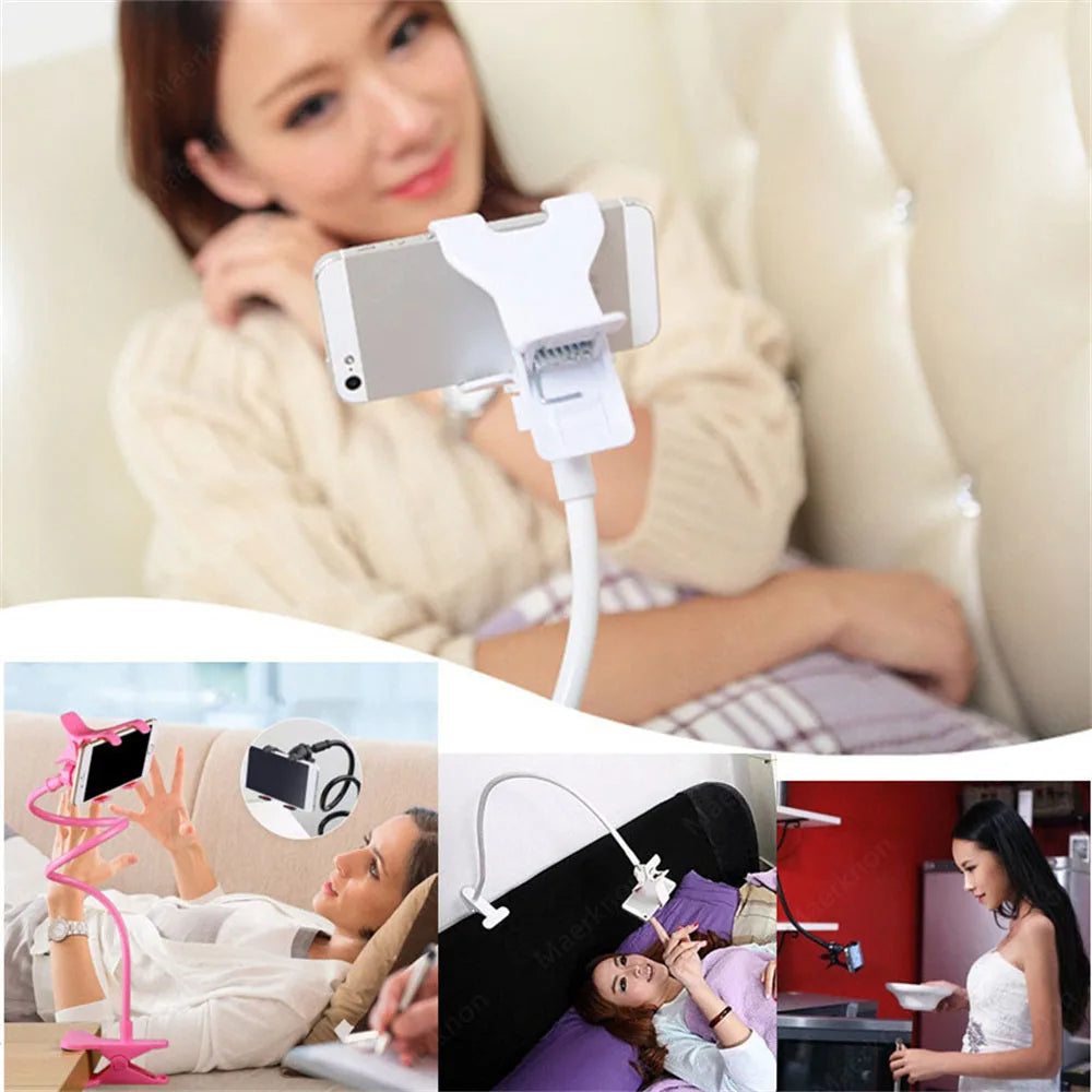 Universal Flexible Phone Holder – Adjustable Mobile Stand Arm for Desk & Bed Use