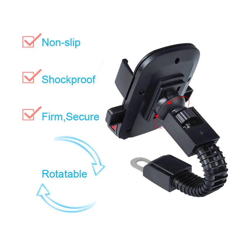Motorcycle Scooter Mobile Phone Mount Holder Adjustable Rearview Mirror Stand Support for Samsung Huawei Xiaomi