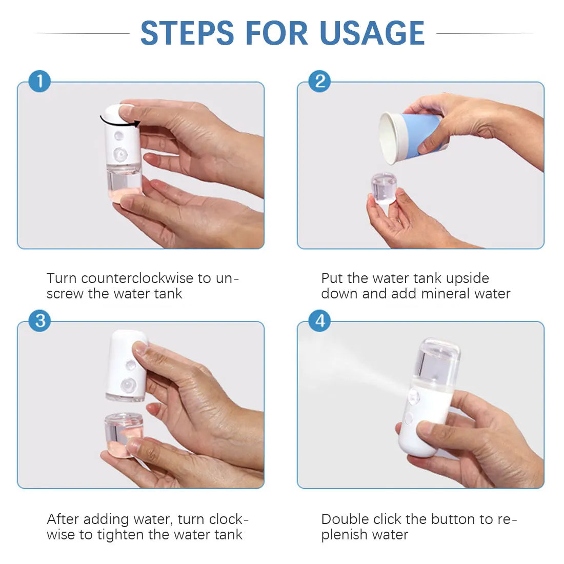 Mini Facial Steamer USB Nebulizer Facial Sprayer Humidifier Hydrating Moisturizing Beauty Skin Care Tool for Women