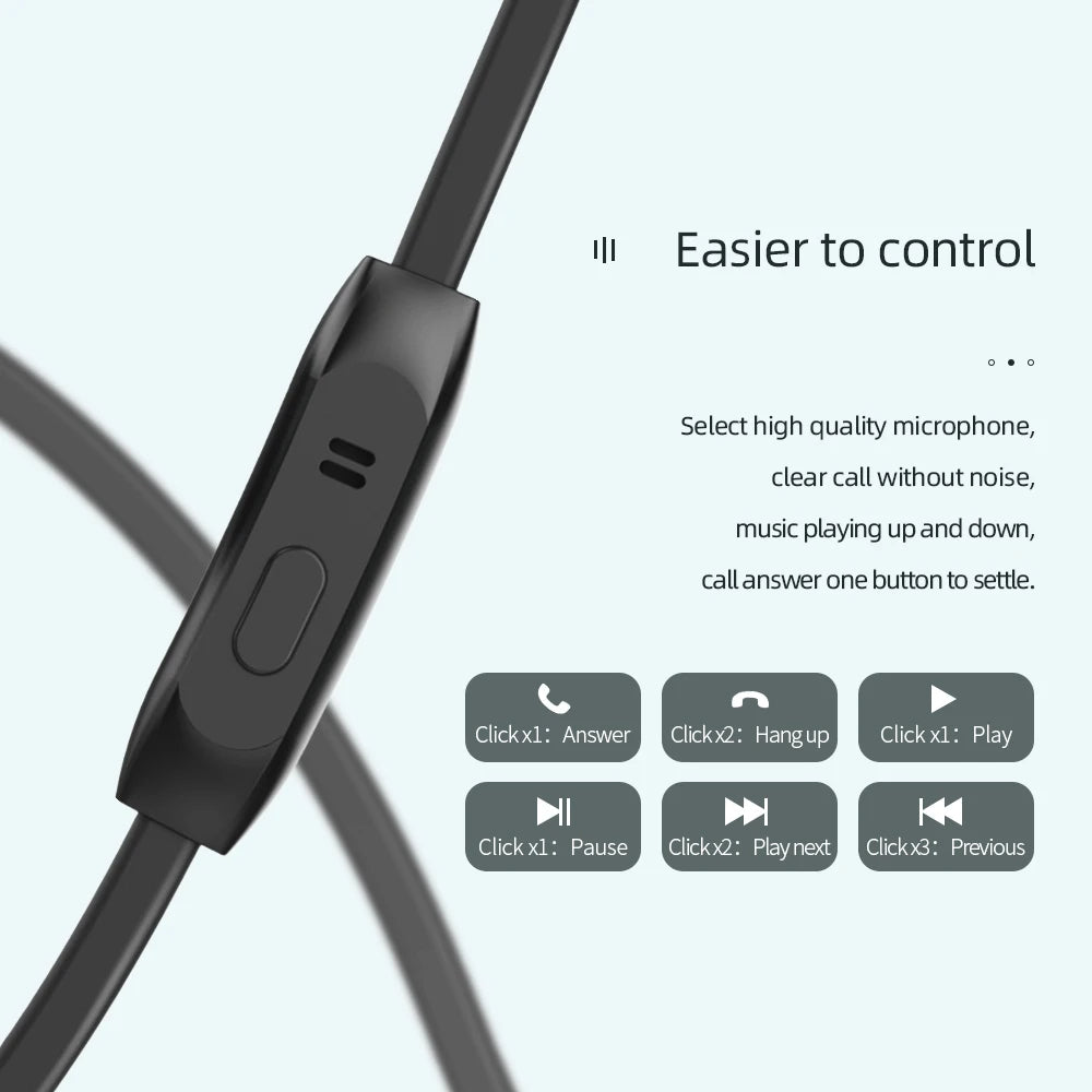 Celebrat D7 Wired Earphones 3.5mm In‑Ear HiFi Headphones with Mic – Deep Bass Wired Headset for Mobile Phones