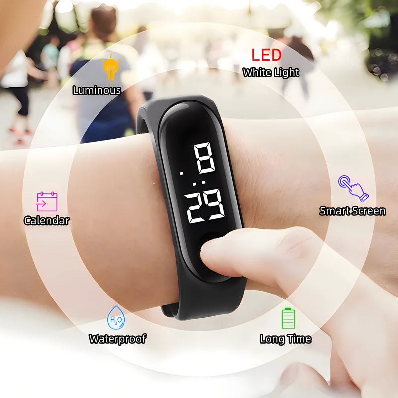Kids LED Digital Wrist Watch | Colorful Waterproof Time Display Watch for Boys & Girls