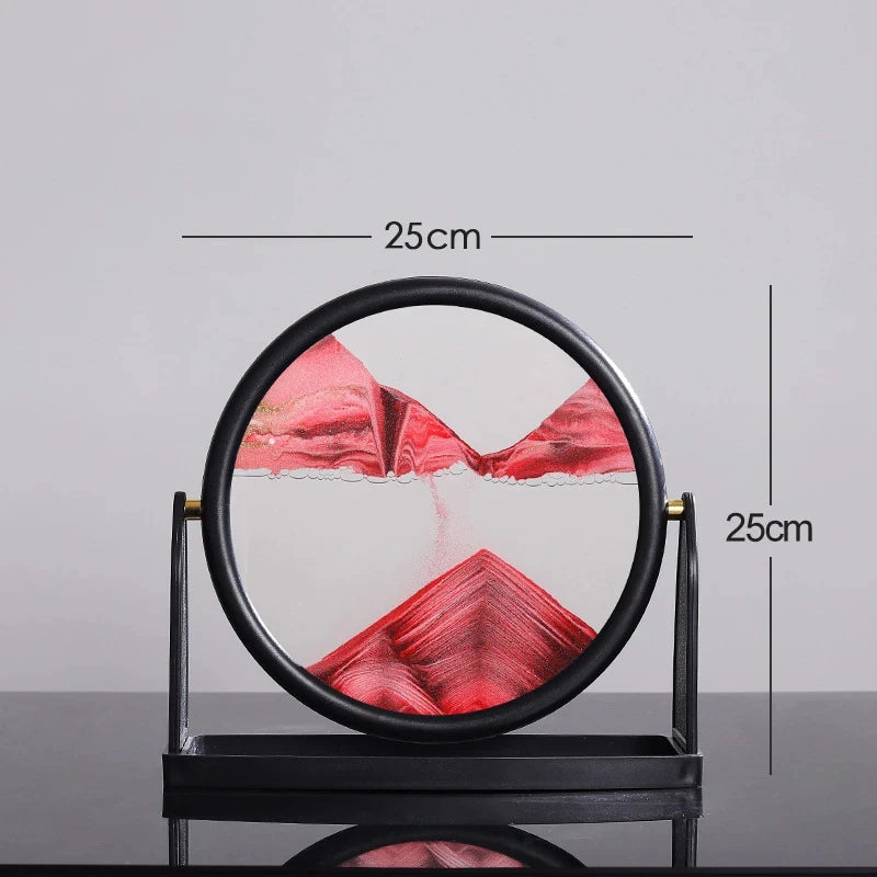 3D Moving Sand Art Picture Round Glass Frame | Flowing Sandscape Home Decor Gift