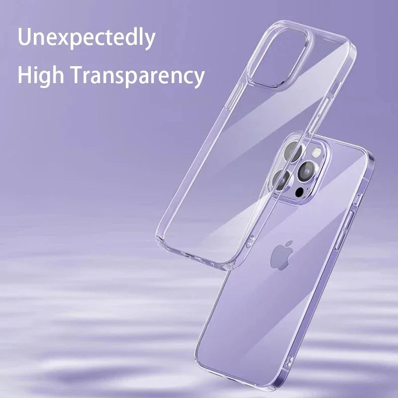 Clear Back Cover for iPhone 6 to iPhone 15 Series – Slim Transparent Shockproof TPU Case for All Models