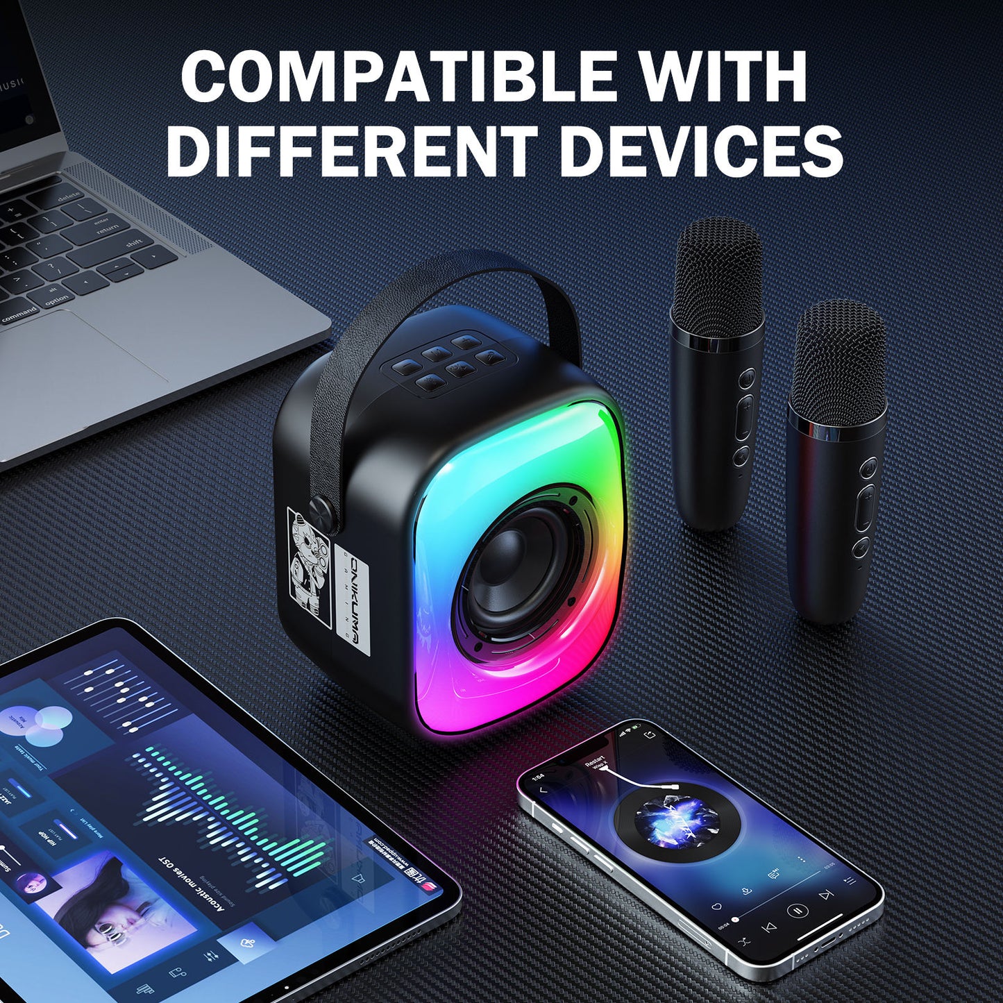 ONIKUMA L7 Bluetooth Karaoke Speaker RGB 5W Dual Microphones Long Playtime Portable Party Speaker 1 Year Warranty