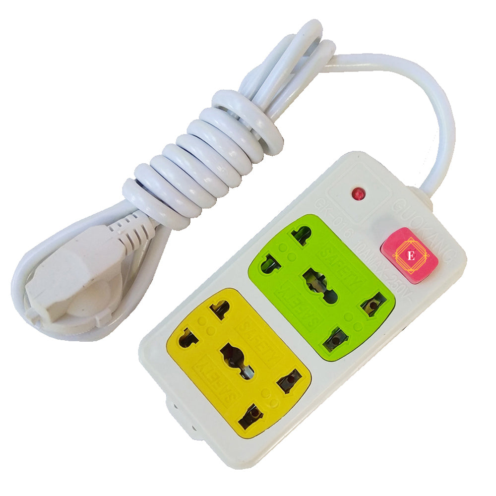 4 Socket Power Strip with 5.5 Feet Cord AC Plug Extension Electrical Adapter for Home Office