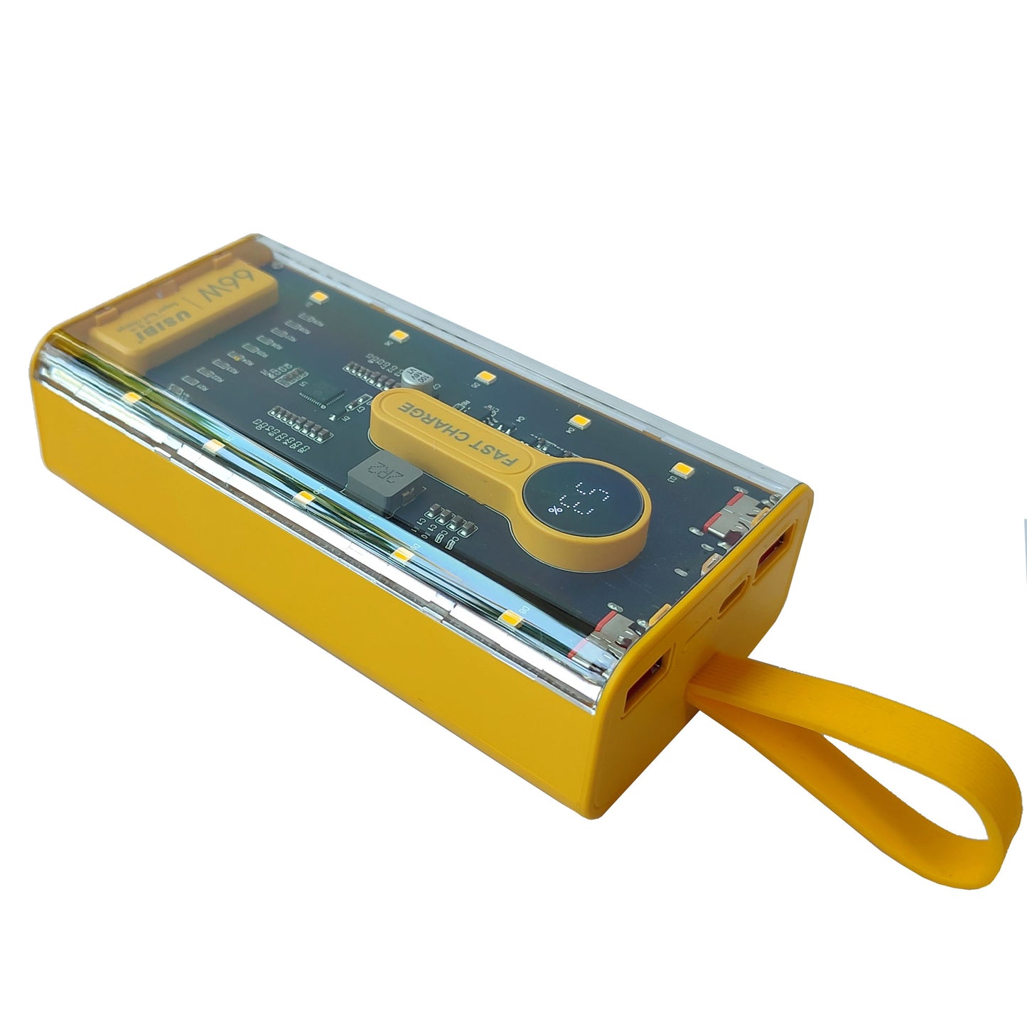 Fast Charging 66W Support Transparent 20000mAh Power bank with warm white Emergency light