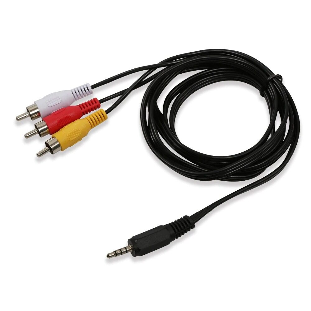 RCA Cable Male to 3 RCA 3.5mm Jack Adapter Audio Aux AV Cable Cord for DVD Player Recorder HiFi VCR TV Stereo 1.5M