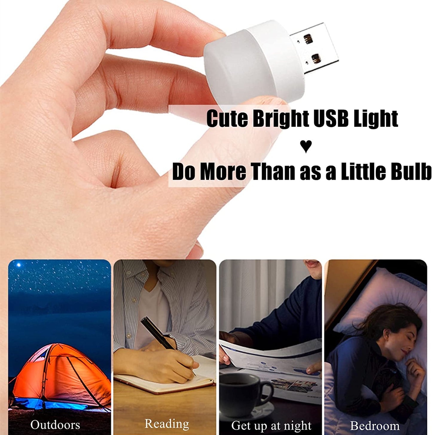 Portable USB Mini LED Night Light White Color for Laptop Power Bank and Computer