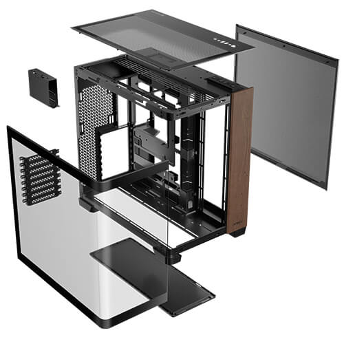 Antec C8 Curve Wood ATX Mid Tower Gaming Case with Curved Glass Panel