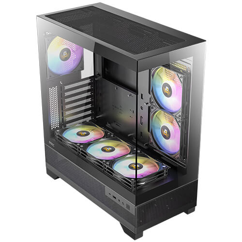 ANTEC CX700 RGB Elite Mid-Tower Gaming Case – Black, 270° Tempered Glass, 6×120 mm RGB Fans Included