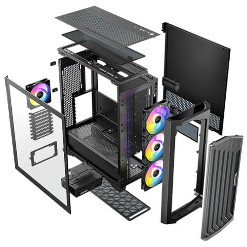 Antec Performance 1 FT ARGB Full-Tower Case E-ATX, Temperature Display, 4 Fans Included