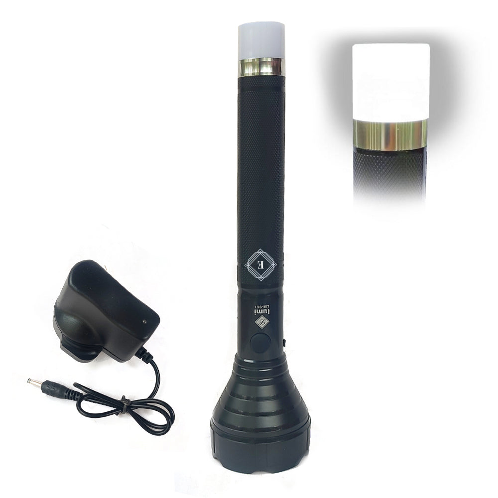 High Power SMD LED Rechargeable Police Flashlight Torch with Lithium Battery and 500m Range – Heavy Duty Outdoor Light
