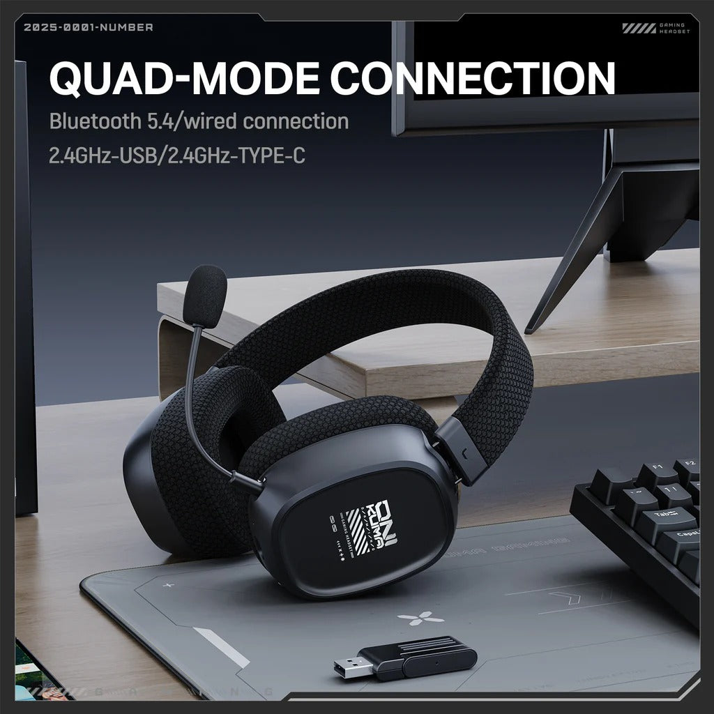 ONIKUMA GT839 Multi Mode Gaming Headset 45H Playback Bluetooth 5.4 Wired 2.4GHz Memory Foam Comfort 1 Year Warranty