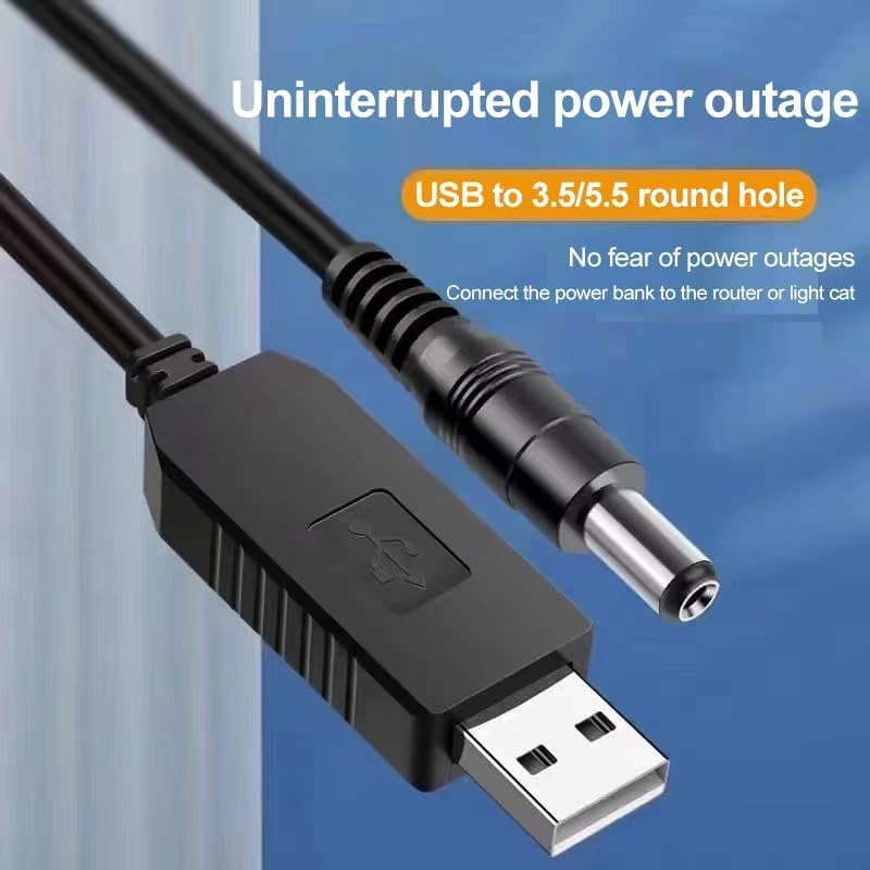 DC 5V to 12V USB Cable WiFi Router Powerbank Connector Cable for Portable Power Supply