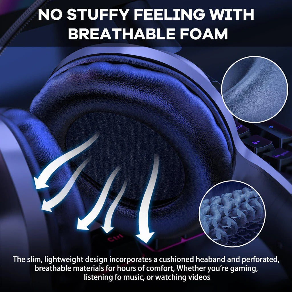 ONIKUMA X7 PRO Wired RGB Light Noise-canceling Gaming Headset 50mm Driver Over-Ear Headphones with Adjustable Mic for PS4 PC Xbox One