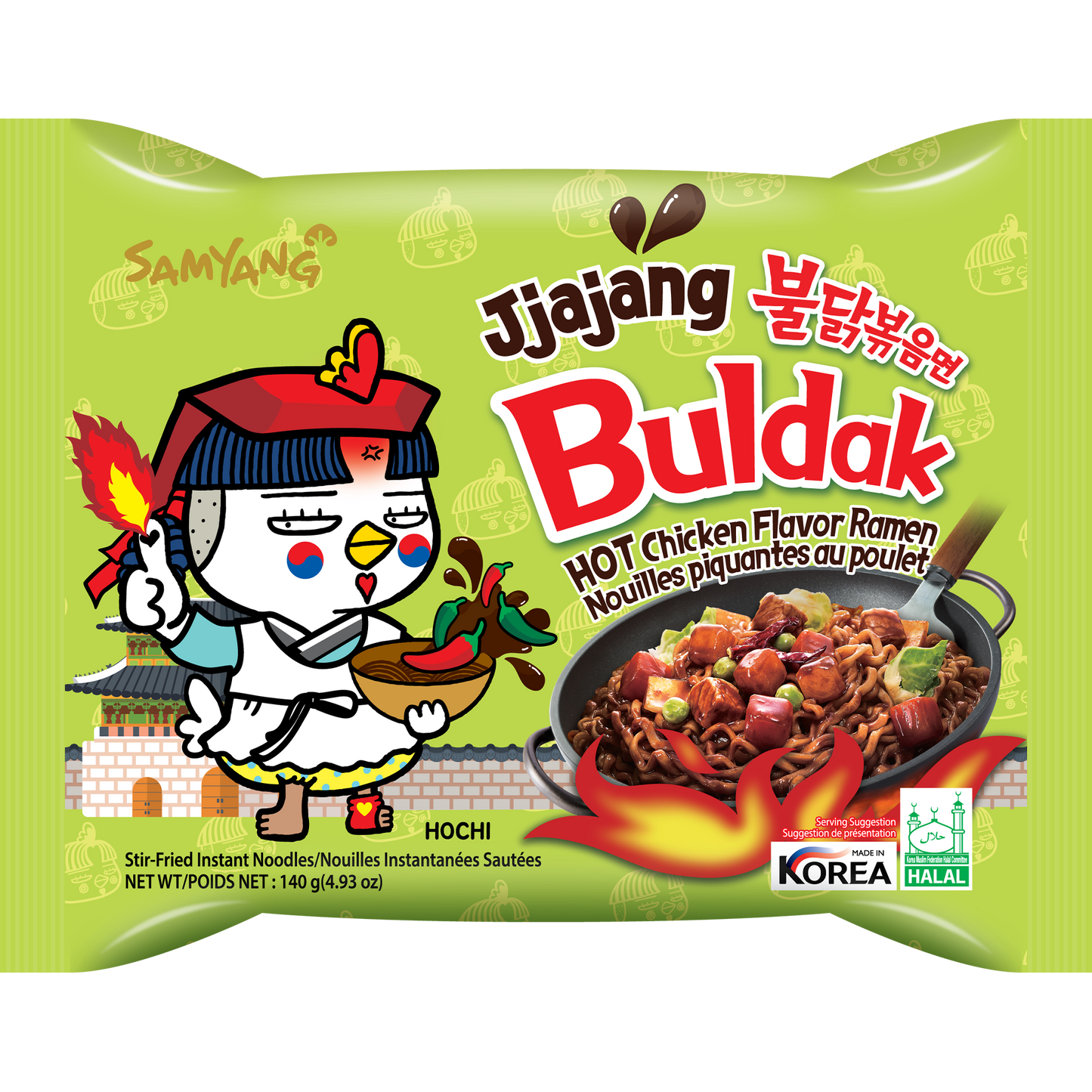 Samyang Buldak Jjajang Hot Chicken Flavor Ramen 140g Korean Black Bean Spicy Instant Noodles
