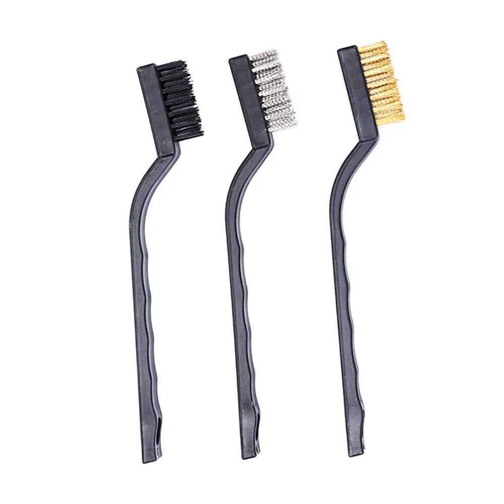 3PCS Wire Brush Set Nylon Copper Steel Brushes for Cleaning Rust Removal and Polishing