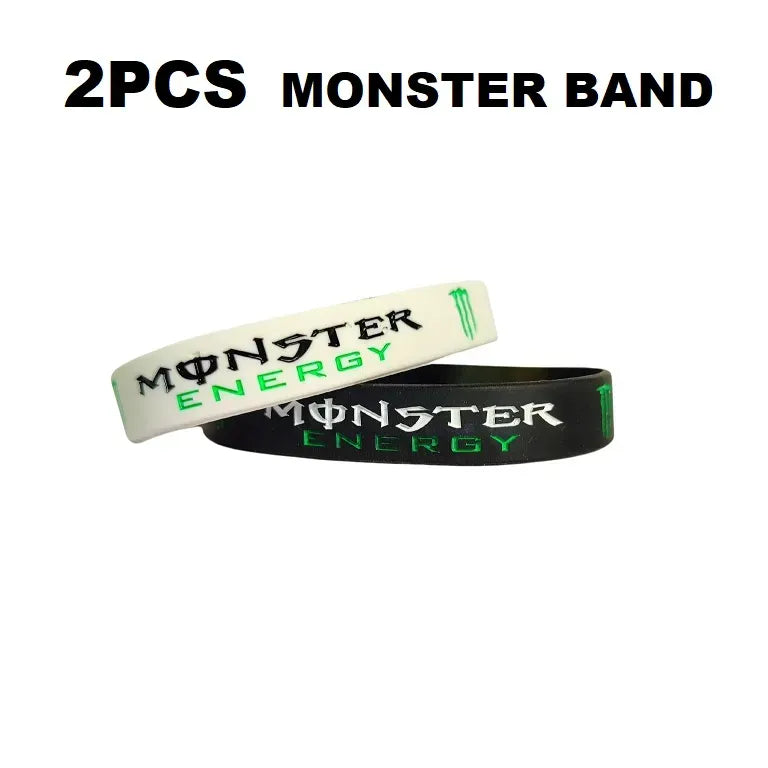 Monster Black and White Silicone Unisex 19cm Wristband Bracelet for Men and Women