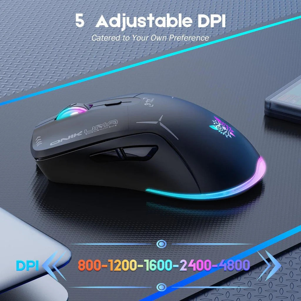 ONIKUMA CW917 Wireless Gaming Mouse 4800 DPI Dual-Mode (Wired/Wireless) RGB Lighting 1 Year Warranty