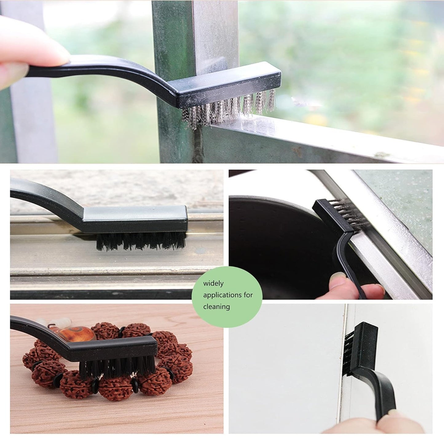 3PCS Wire Brush Set Nylon Copper Steel Brushes for Cleaning Rust Removal and Polishing