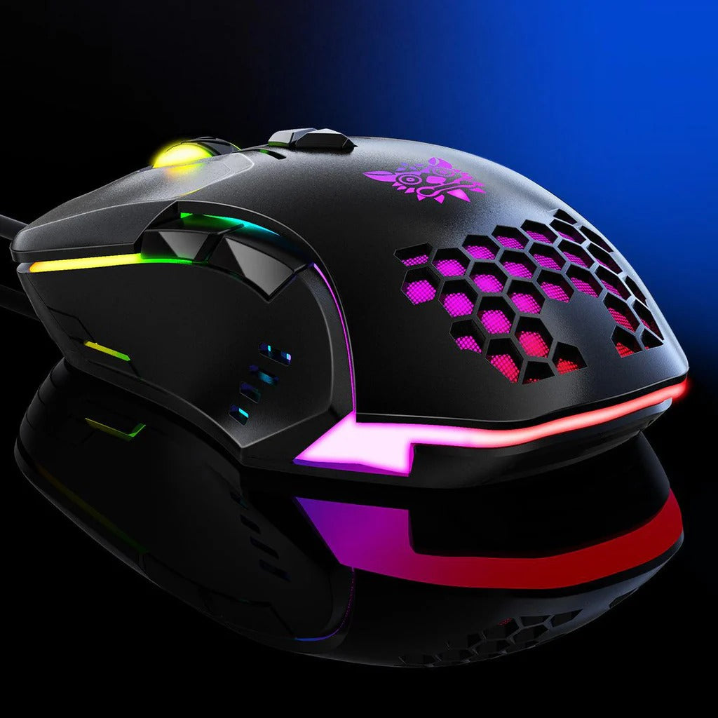 ONIKUMA CW902 Wired Gaming Mouse 6400 DPI RGB Lighting 7 Programmable Buttons 1 Year Warranty
