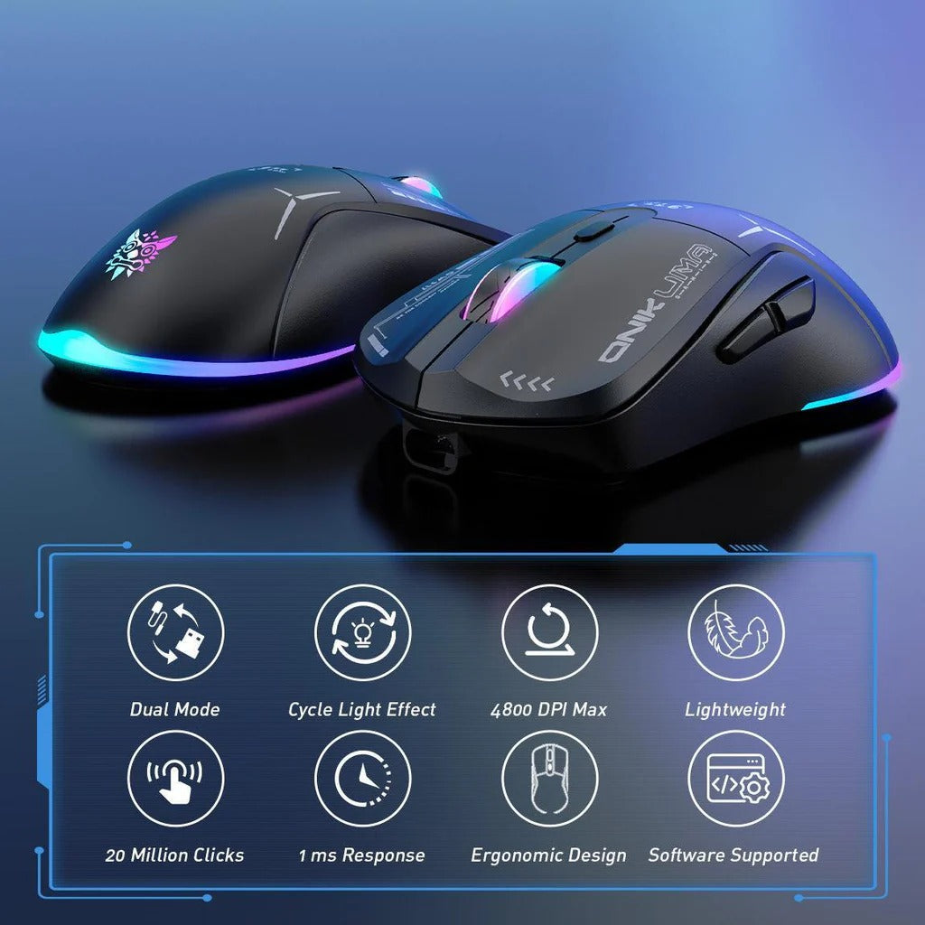 ONIKUMA CW917 Wireless Gaming Mouse 4800 DPI Dual-Mode (Wired/Wireless) RGB Lighting 1 Year Warranty