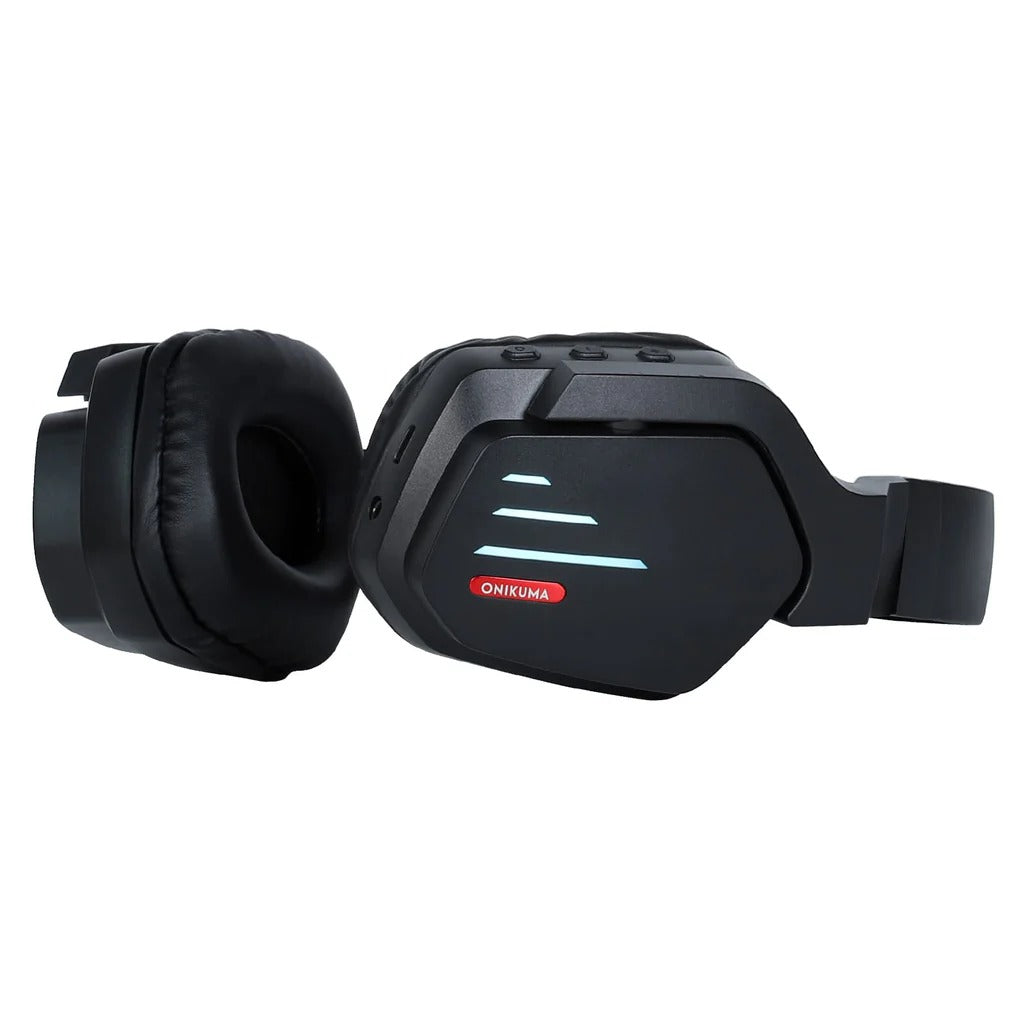 ONIKUMA B60 Wireless Bluetooth Gaming Headset Over-Ear Headphones with LED Lights and Noise-Canceling Mic for PC PS4 PS5 Xbox
