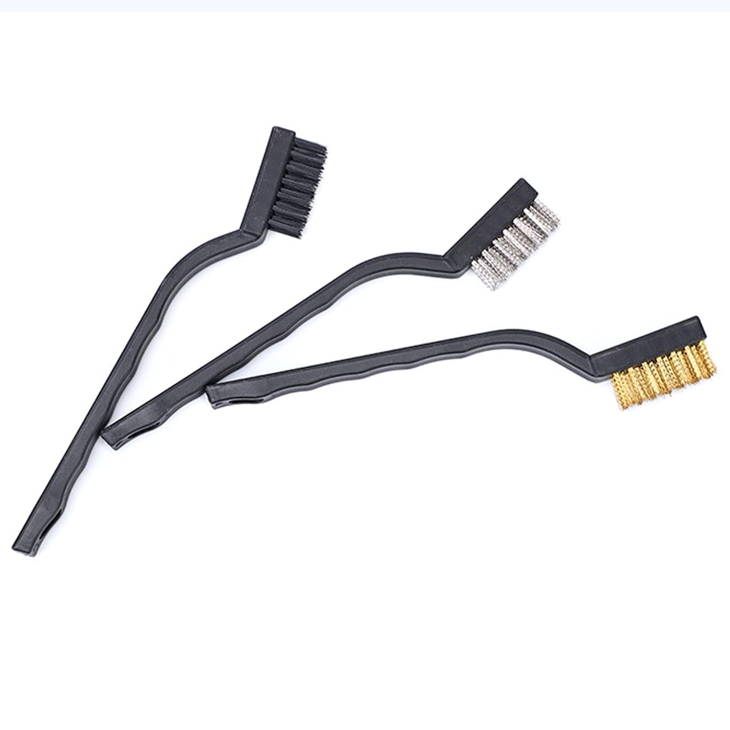 3PCS Wire Brush Set Nylon Copper Steel Brushes for Cleaning Rust Removal and Polishing